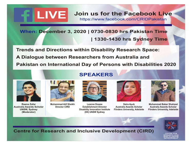 You are currently viewing A Dialogue Of Researches  from Australia and Pakistan on IDDP 2020